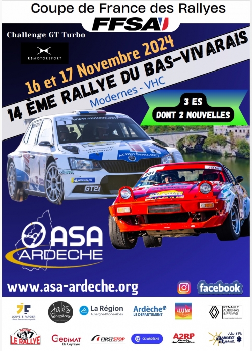 Photo 14ème Rallye du Bas Vivarais 16 & 17 novembre 2024